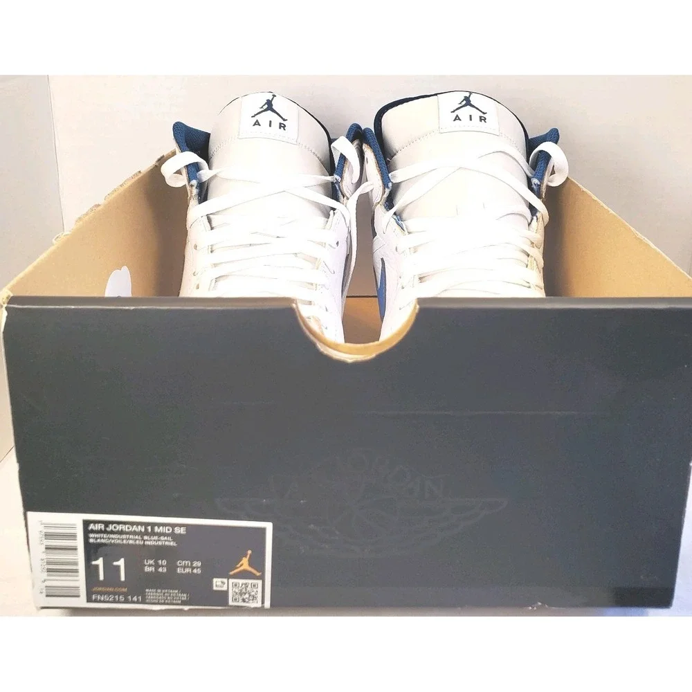 Nike Air Jordan‎ 1 Mid SE Industrial Blue F5215-141 Men's size 11 sneaker shoe
